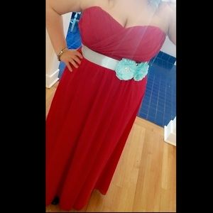 Red long formal dress